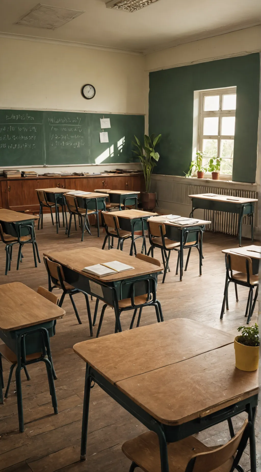 ai character: classroom background