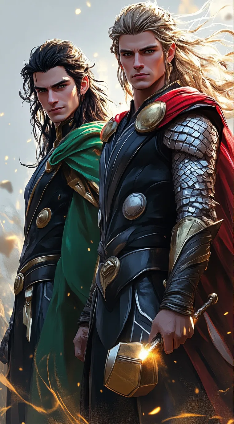 ai character: Thor and Loki 2 background