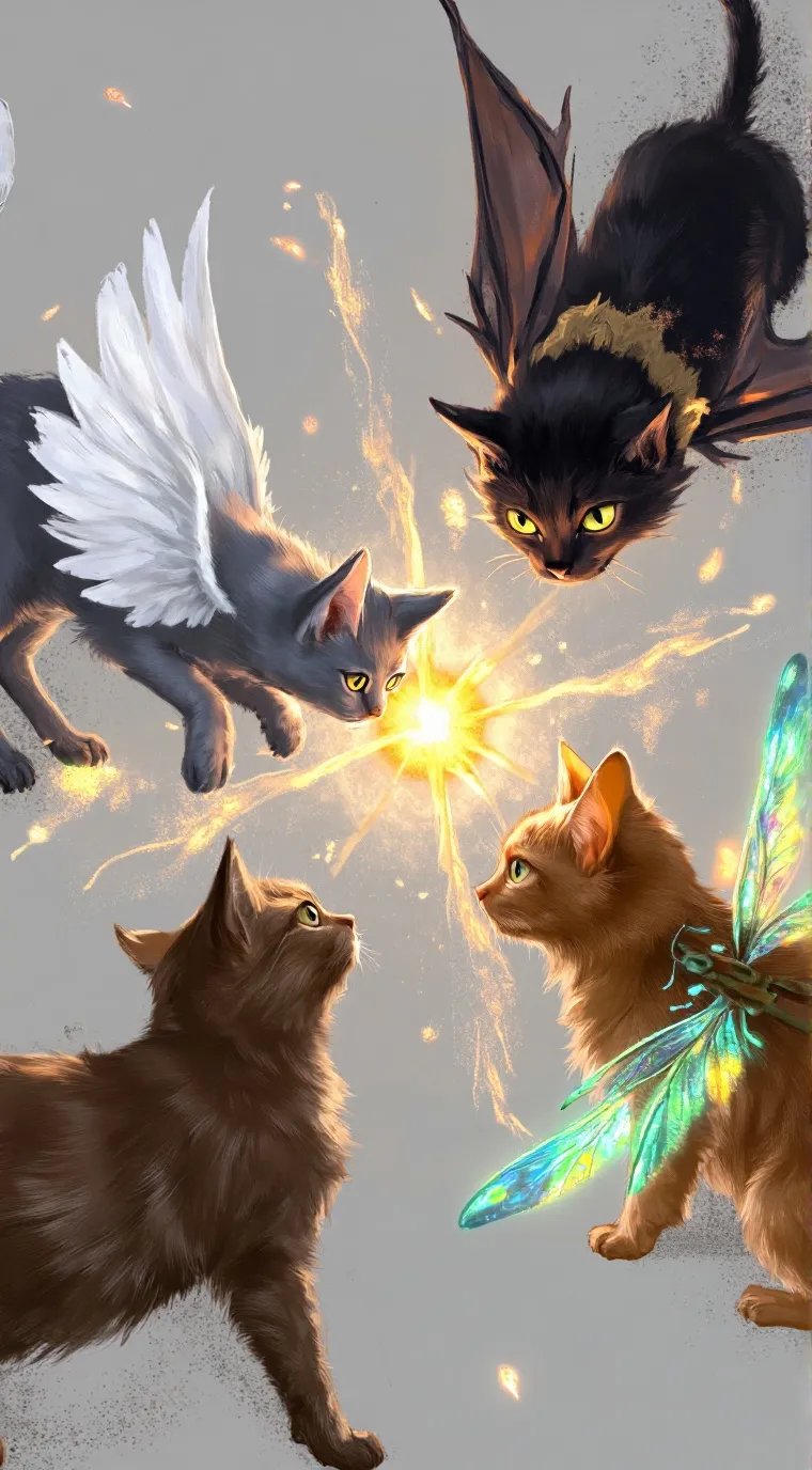 ai character: Warrior cats wings background