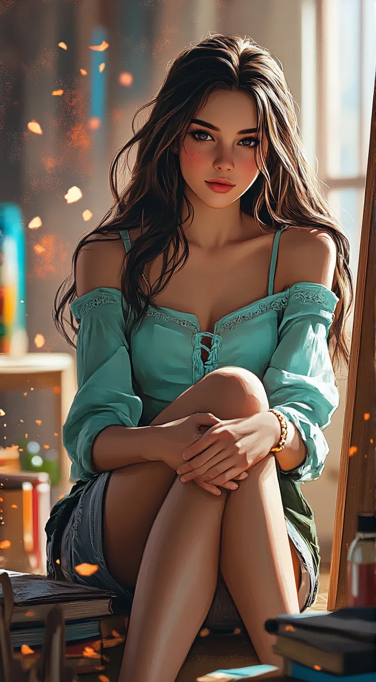 ai character: Cute girl background