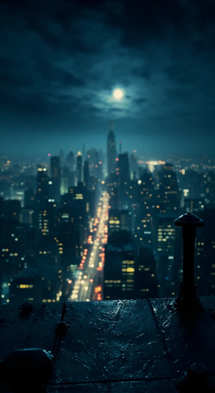 ai character: Midnight city background