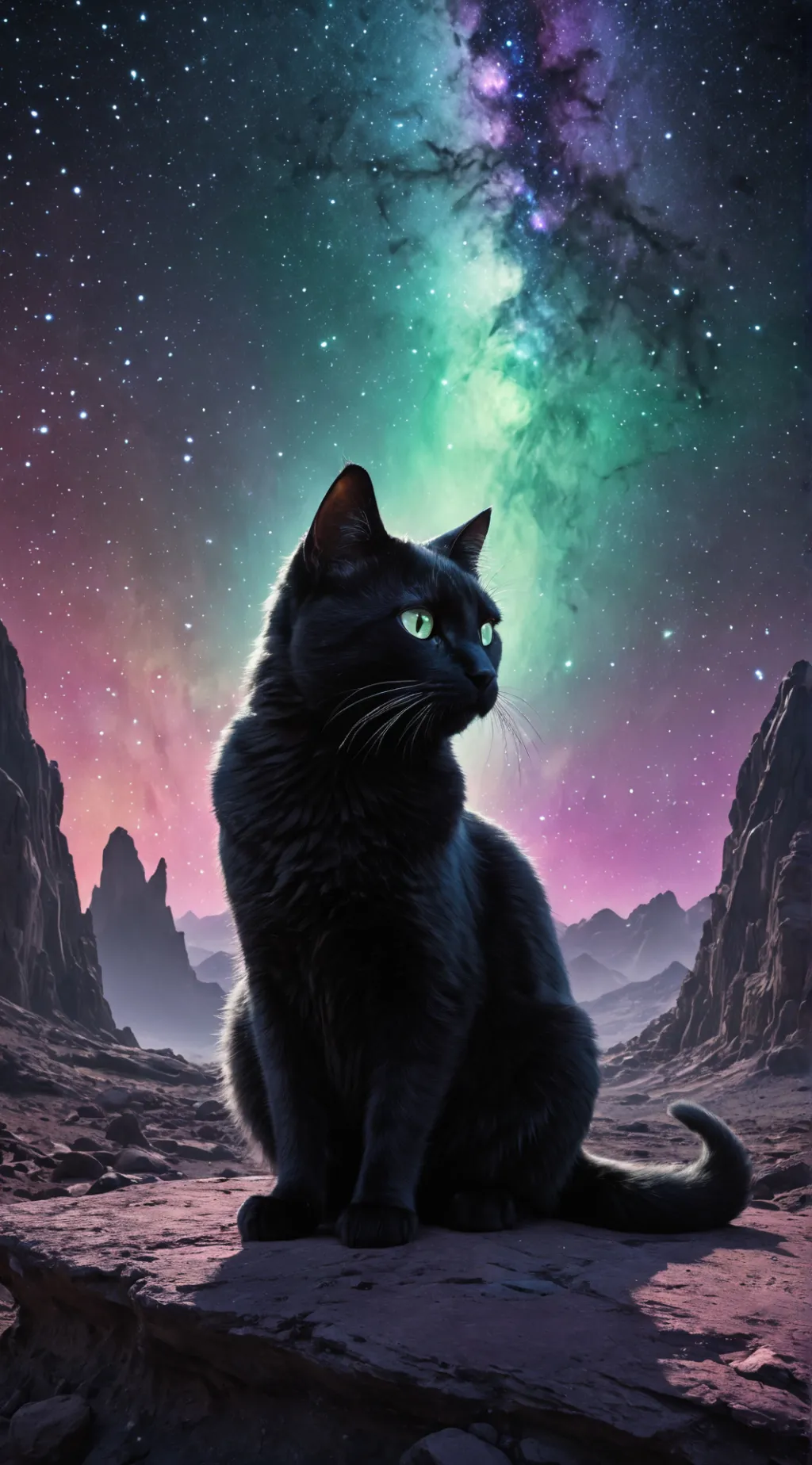 ai character: Black Cat Planet background