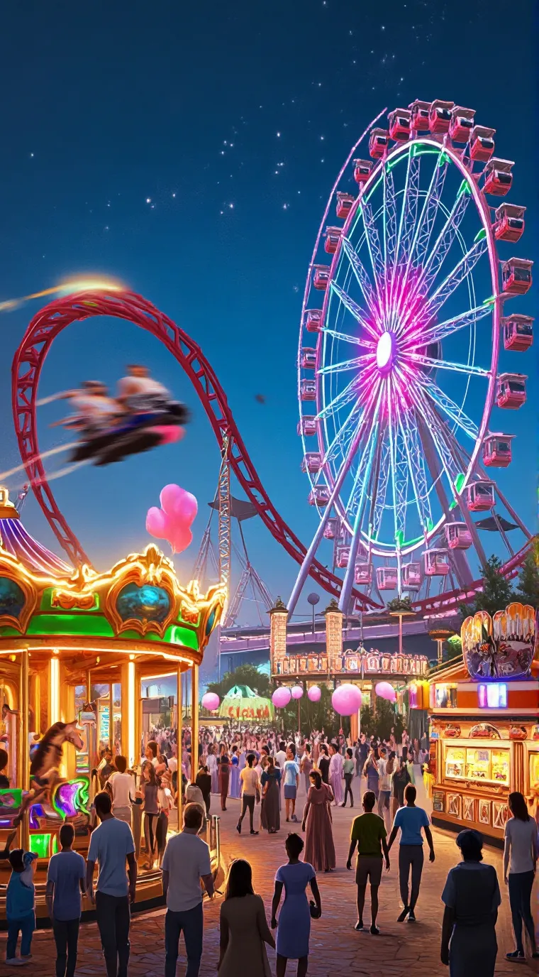 ai character: DW amusement park! background