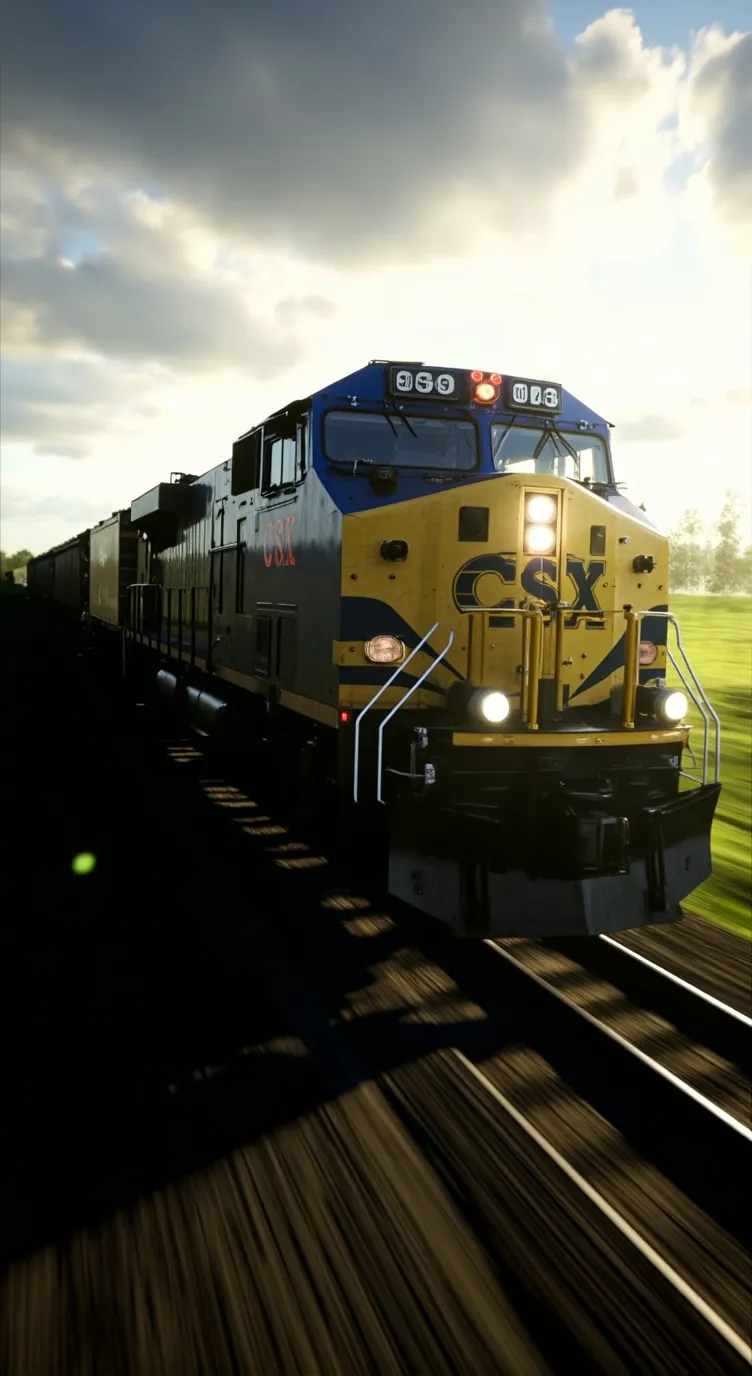 ai character: CSX railway background