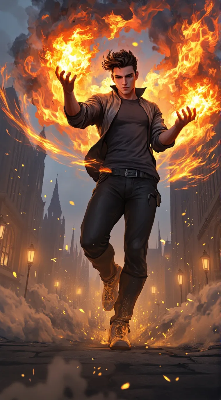 ai character: Valcan Flame background