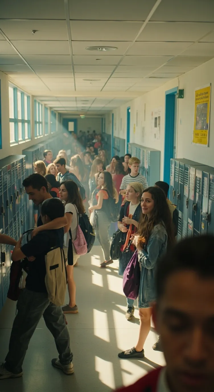 ai character: Berry 🌛🍎school background