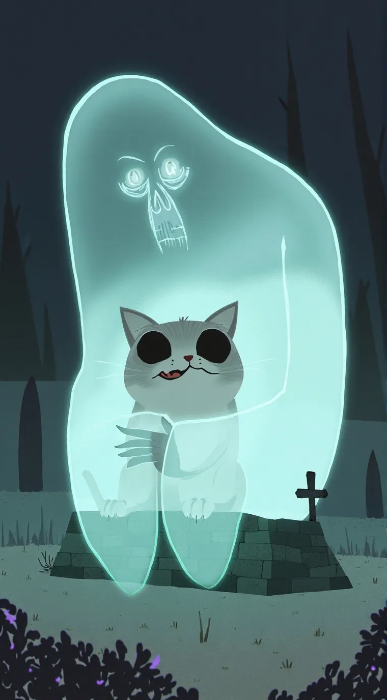 ai character: Cat and Death background