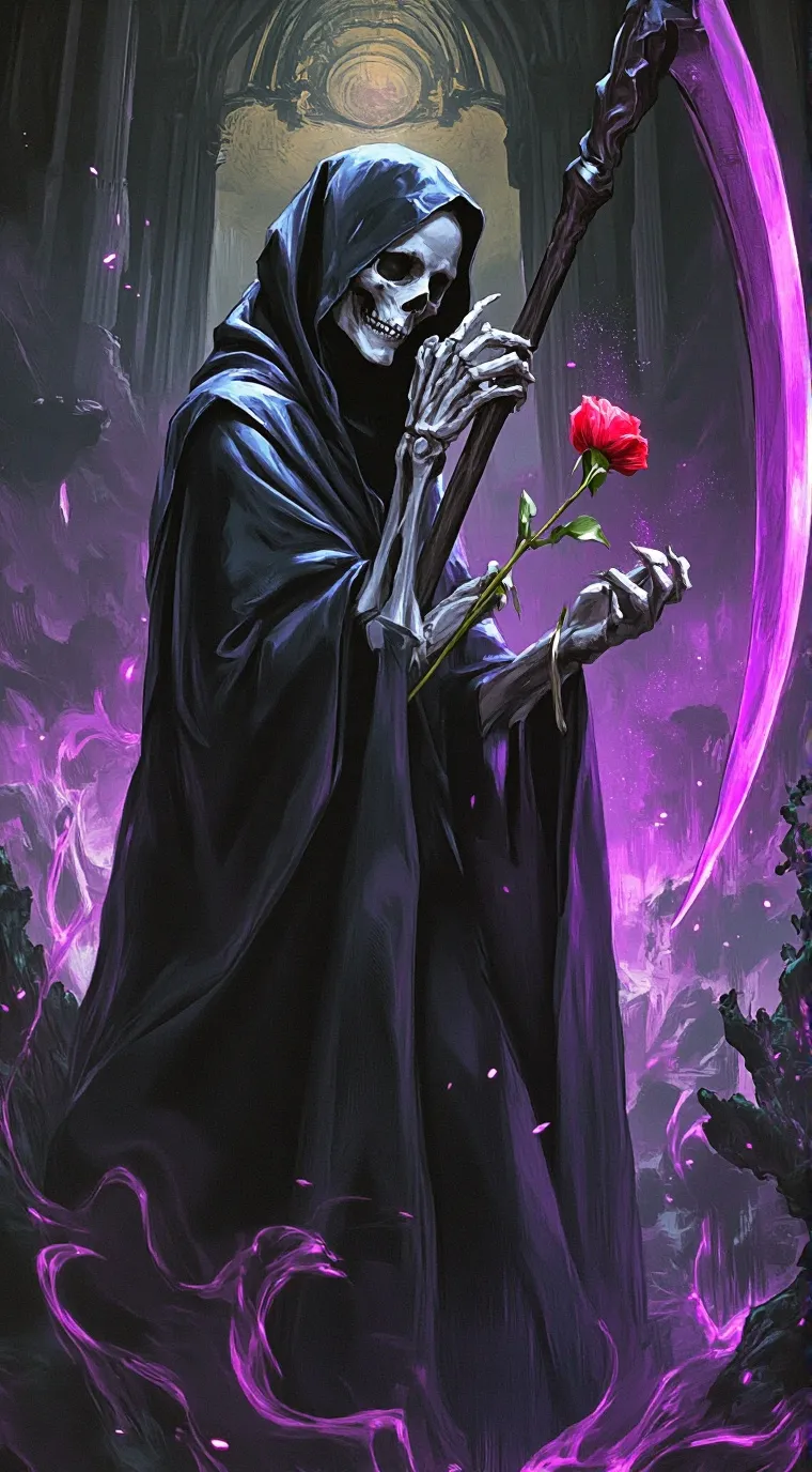 ai character: Sussy Grim Reaper background