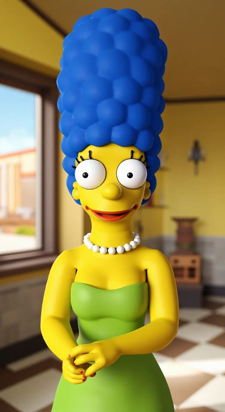 ai character: Marge Simpson  background