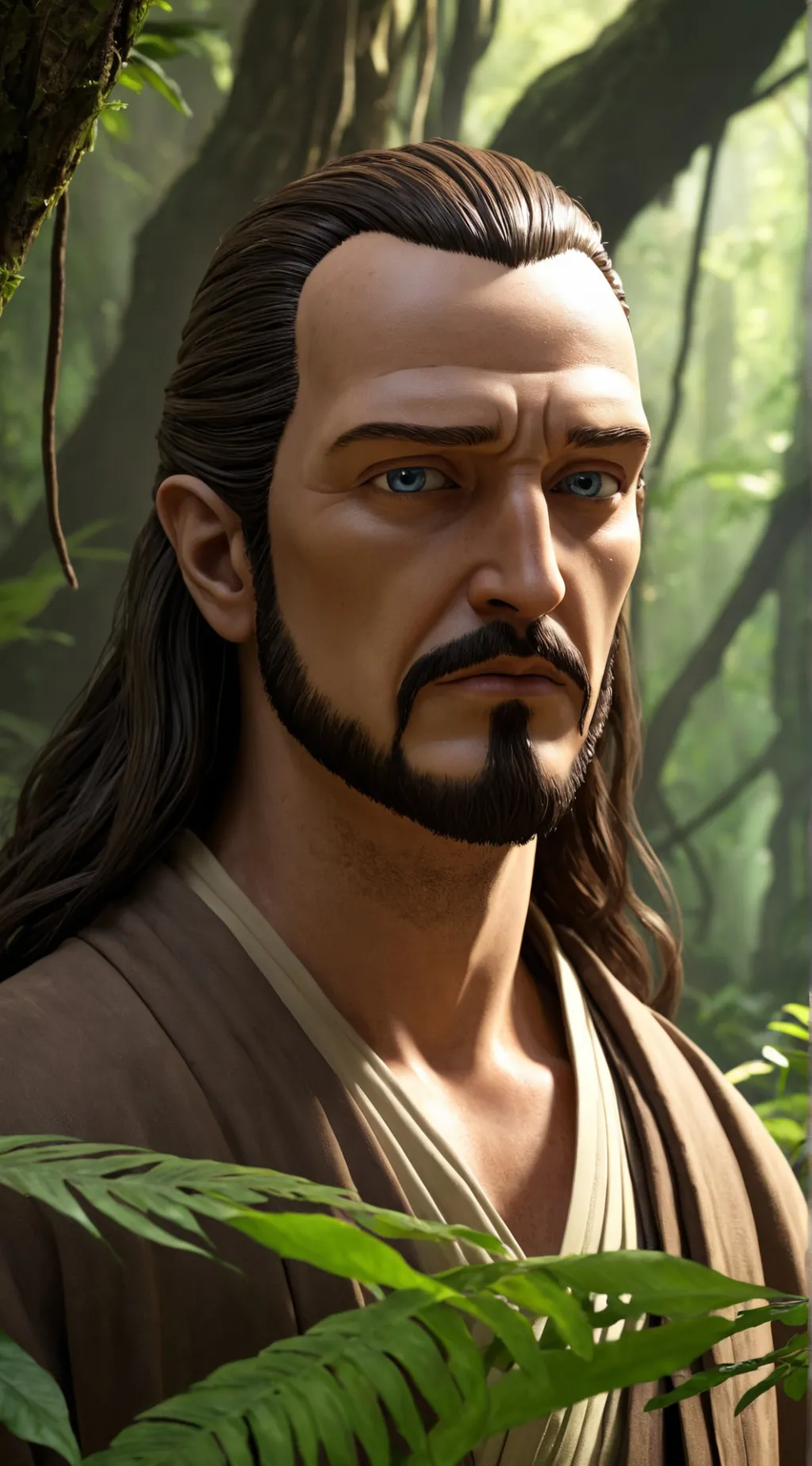 ai character: Qui-gon Jinn  background