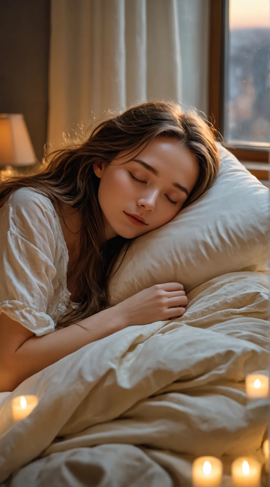 ai character: Snow  background