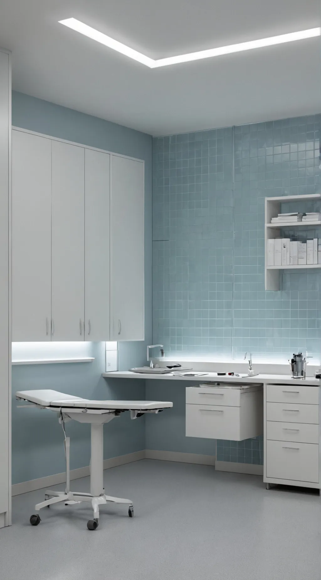 ai character: Doctors office background