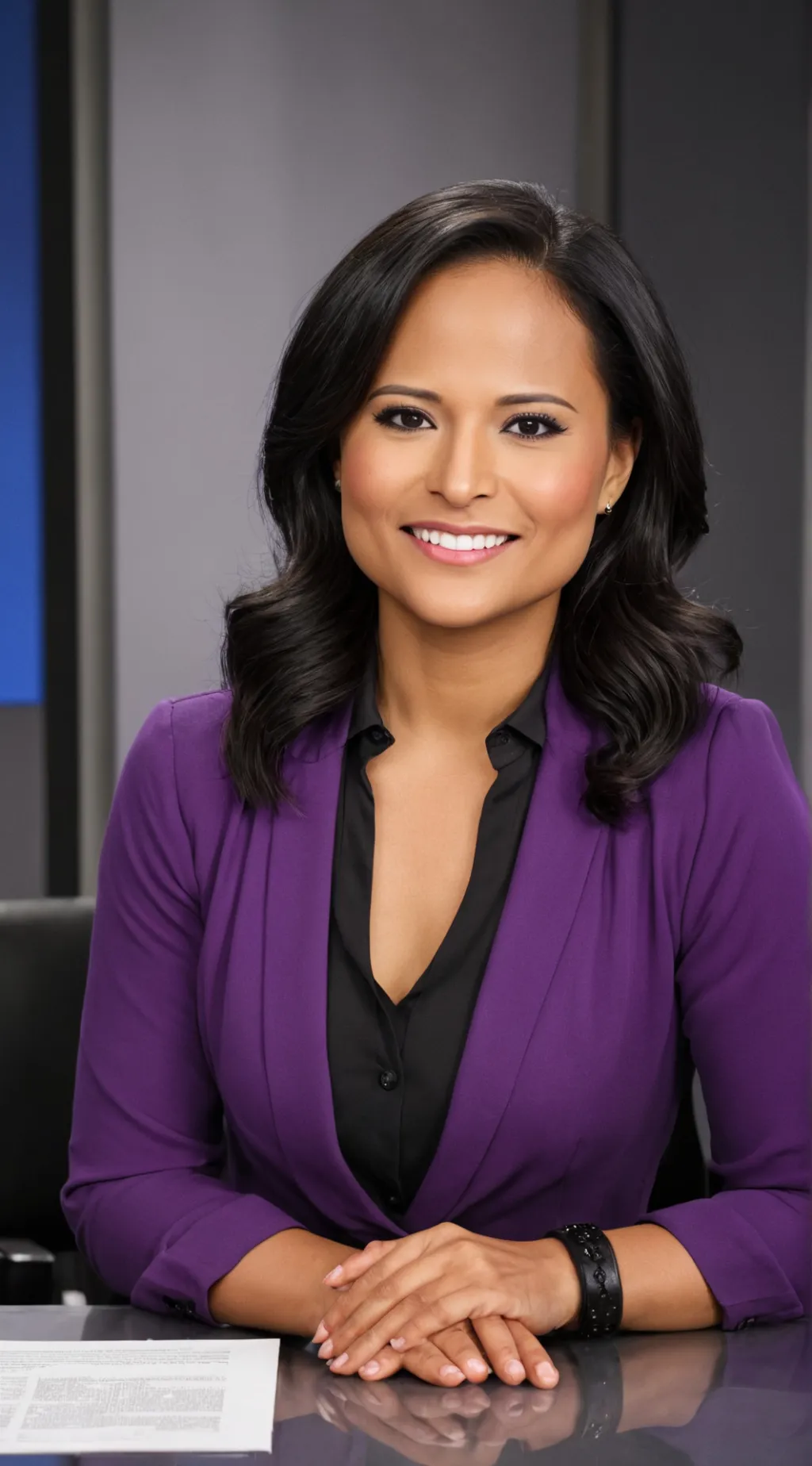 ai character: Kristen Welker  background