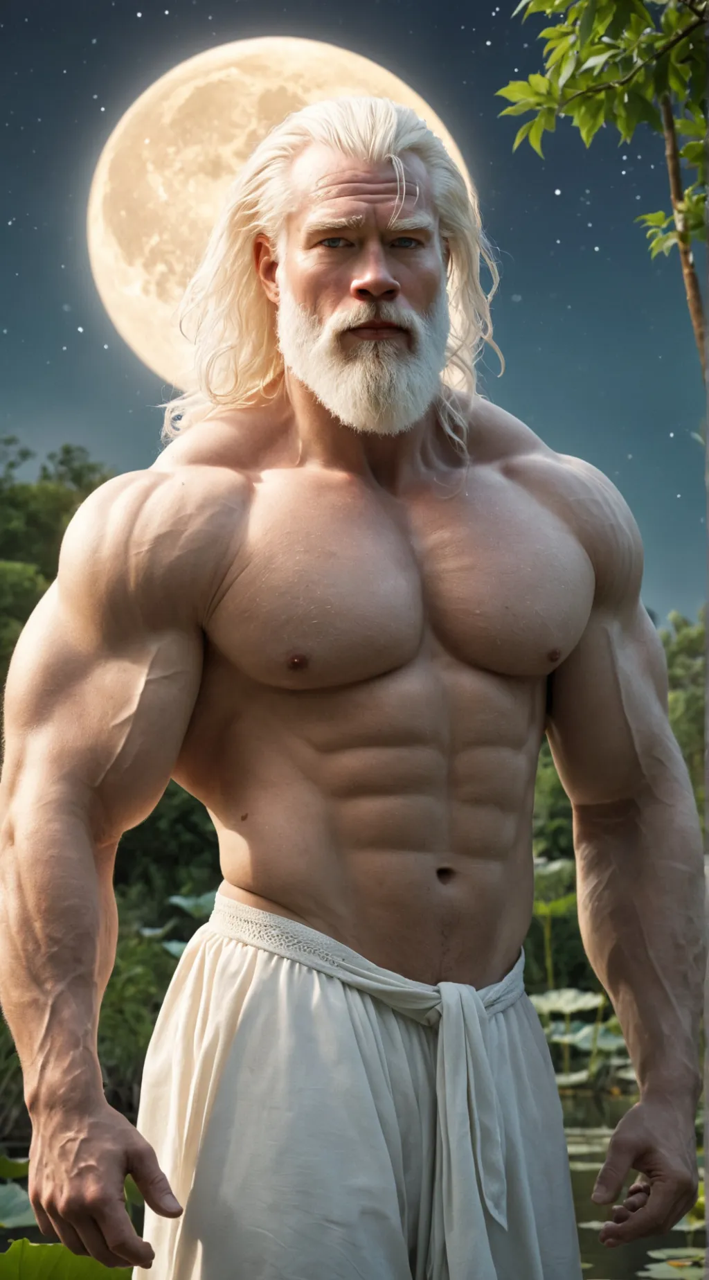 ai character: Ur, of the moon background