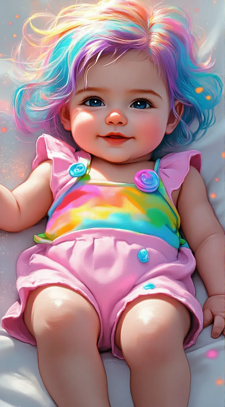 ai character: raimbow background