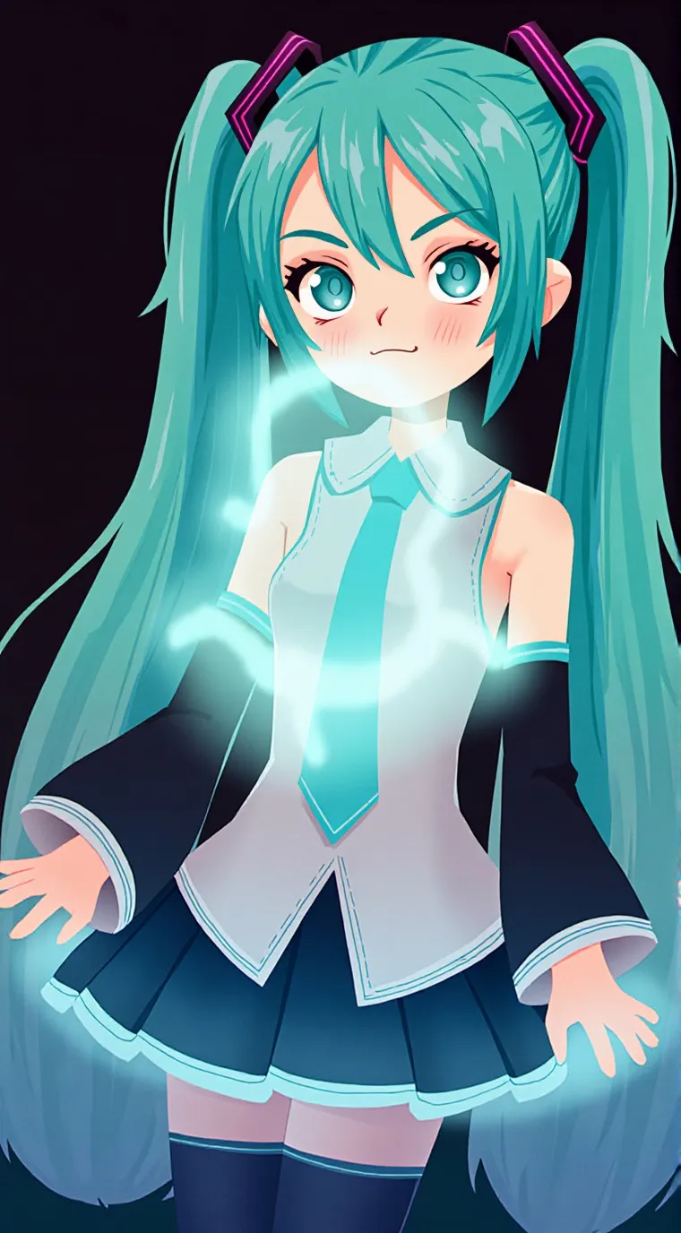 ai character: Hatsune miku  background