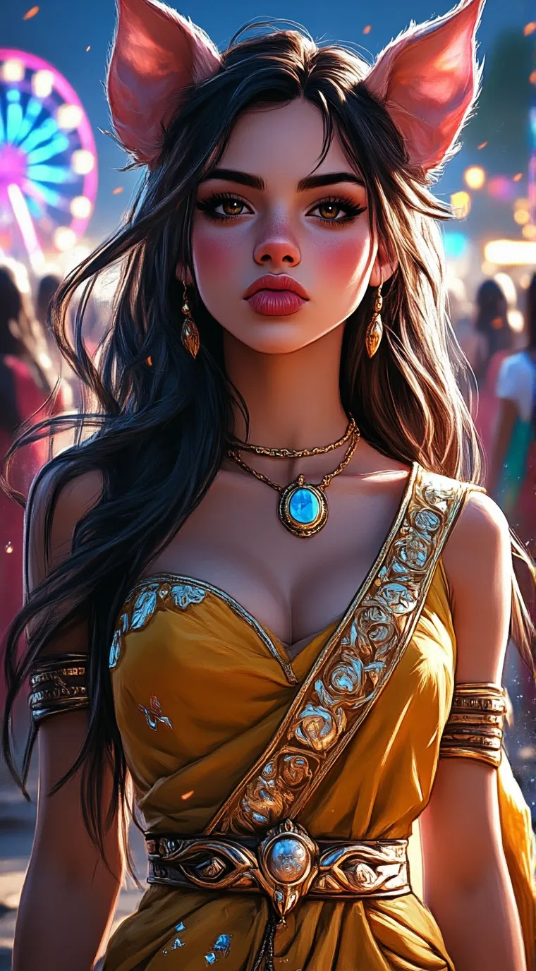 ai character: Peta pig girl  background