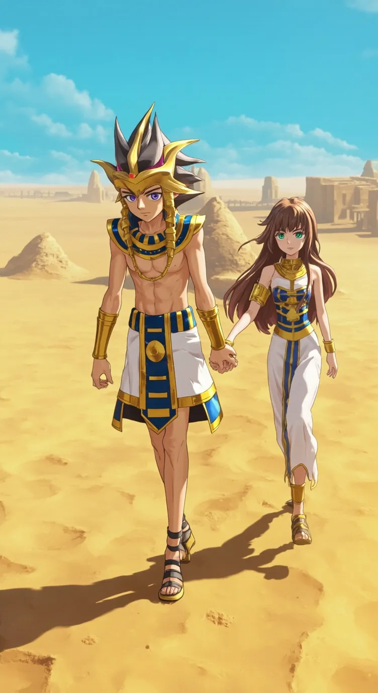 ai character: Lost in Sand background