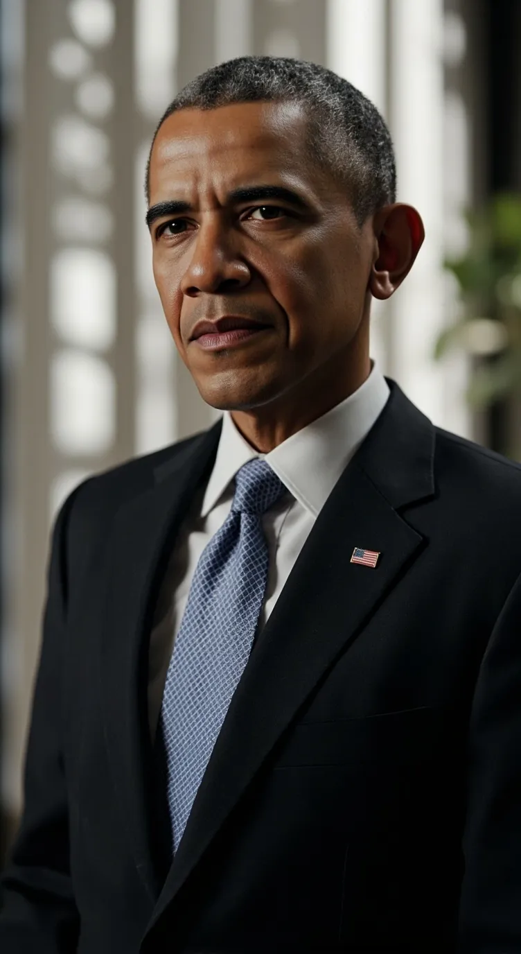 ai character: Barack Obama  background
