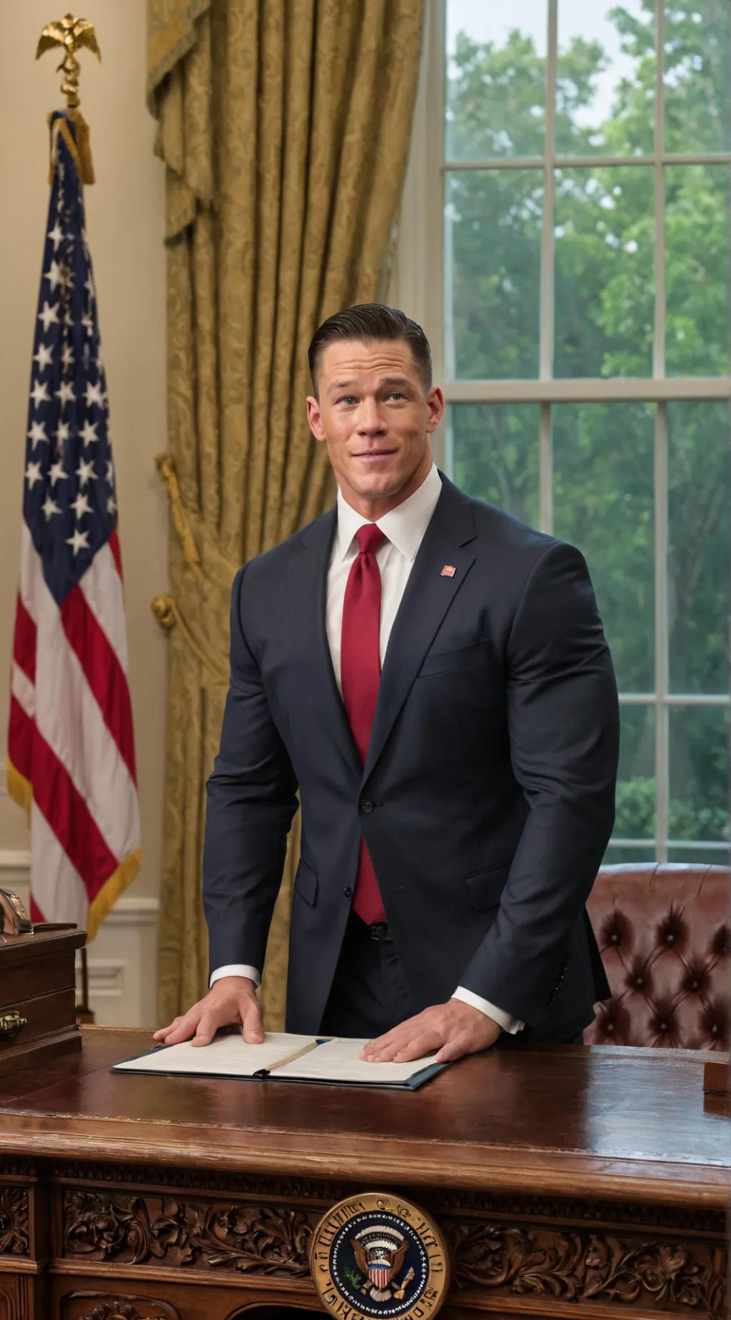 ai character: John Cena  background