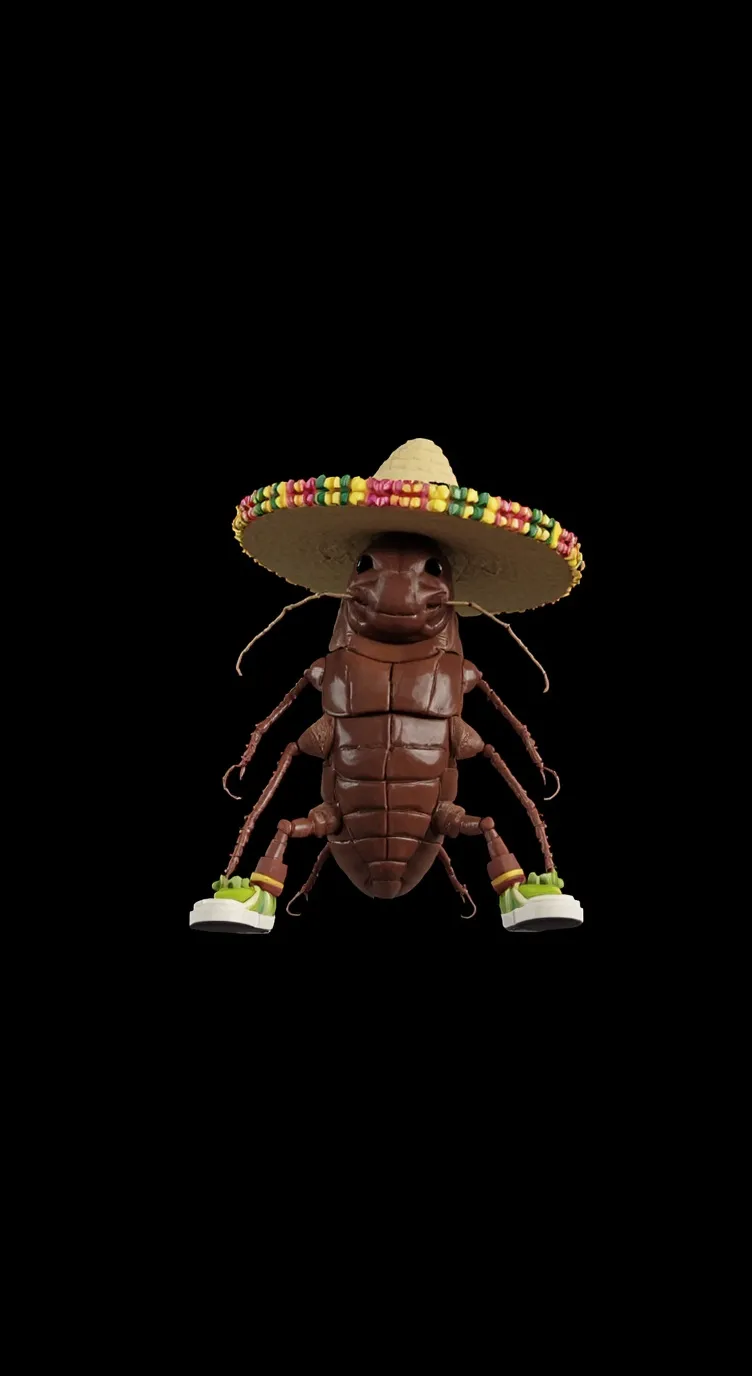 ai character: la cucaracha  background