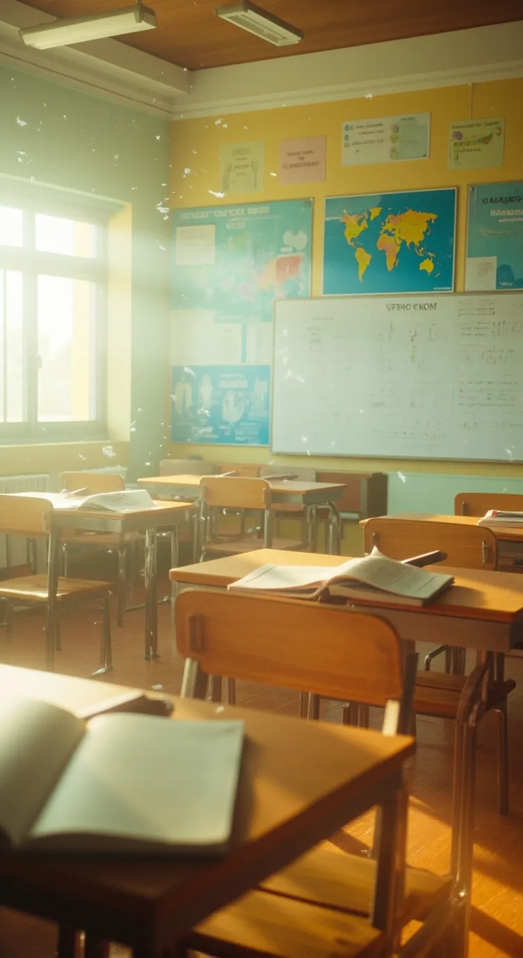 ai character: classroom!! background