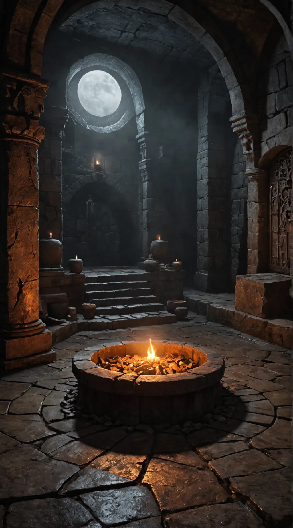 ai character: old dungeon background