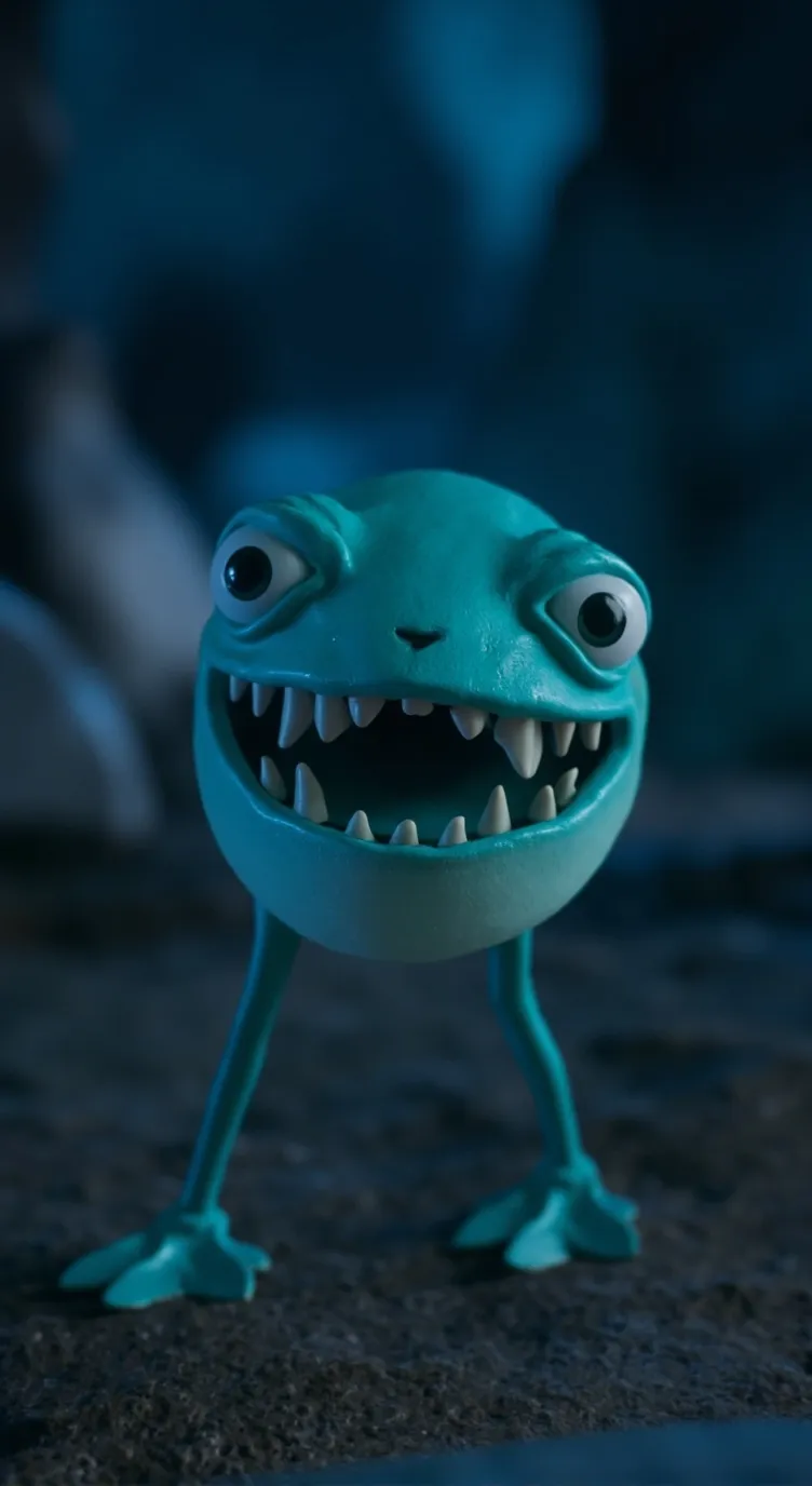 ai character: cyan background