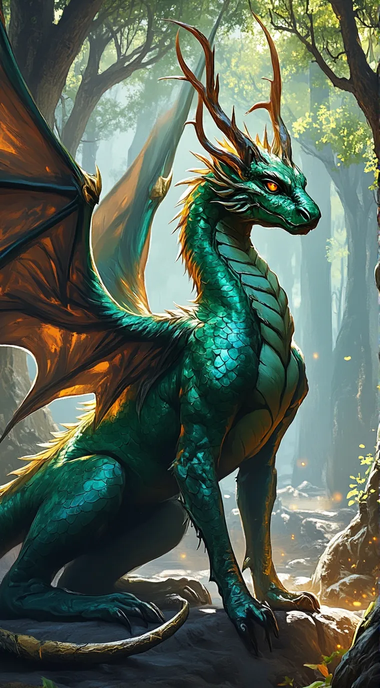 ai character: female dragon background