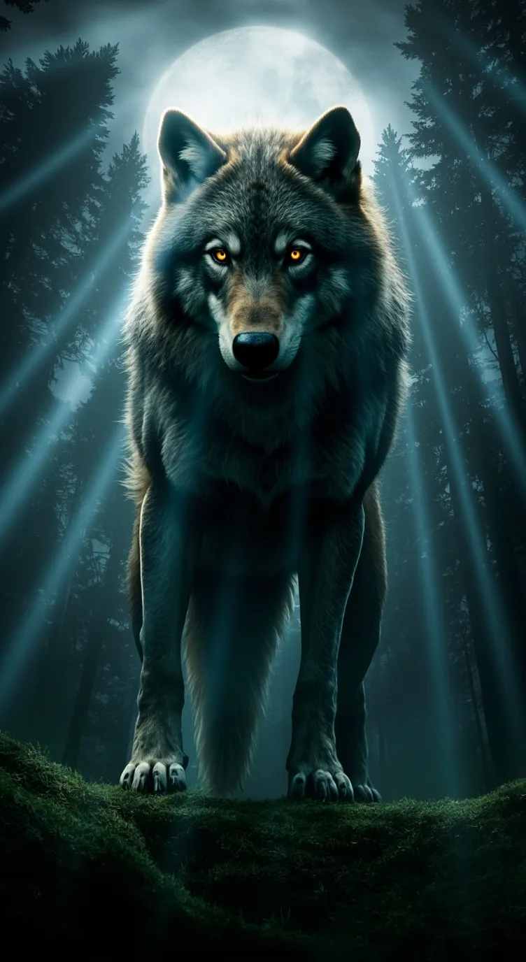 ai character: wolf hunting  background