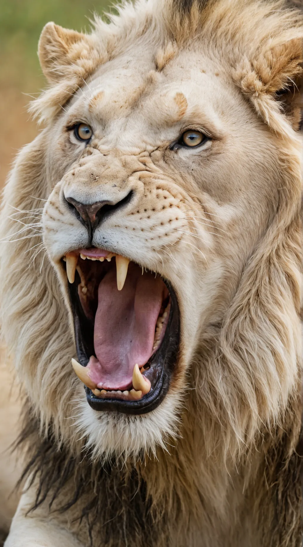 ai character: White lion background