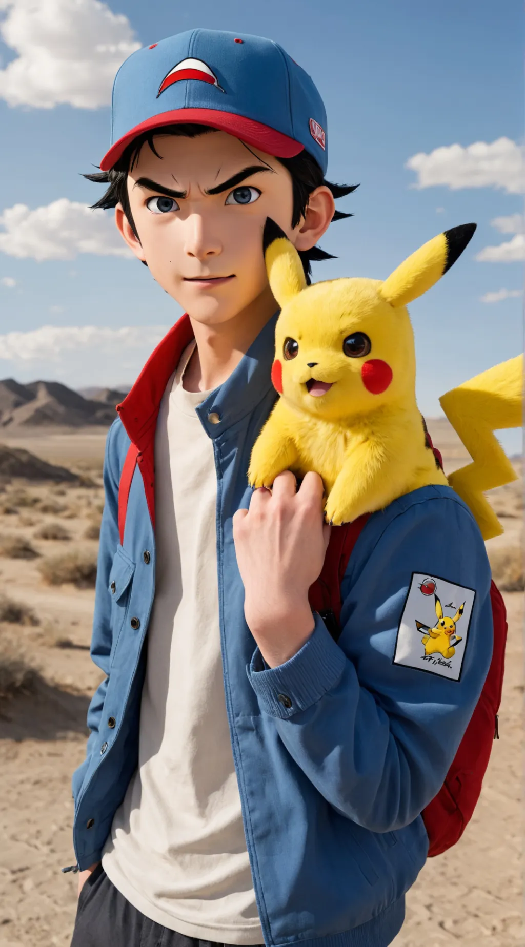 ai character: Ash Ketchum background