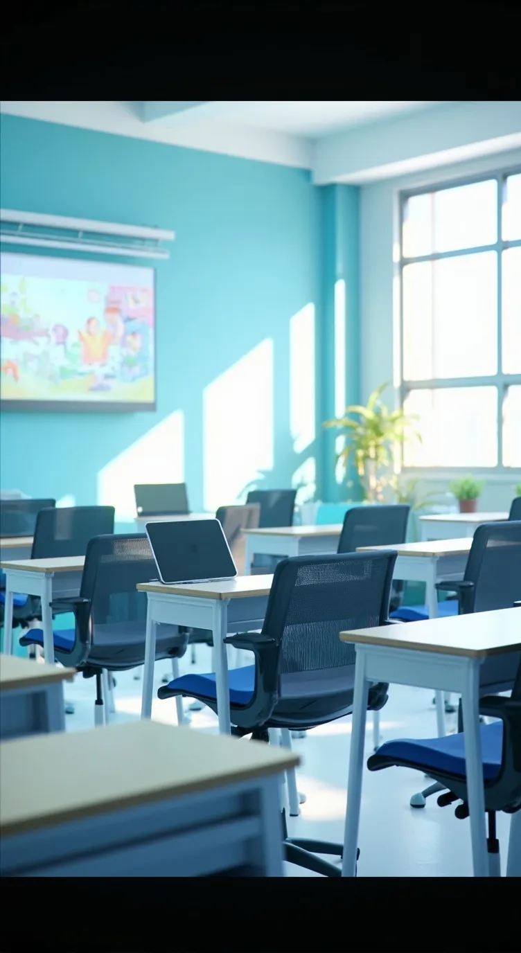 ai character: classroom background