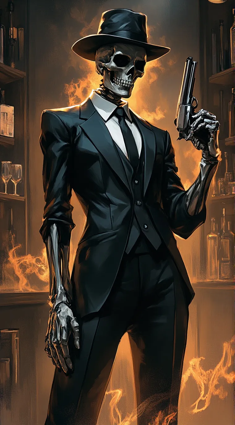 ai character: Skulduggery  background