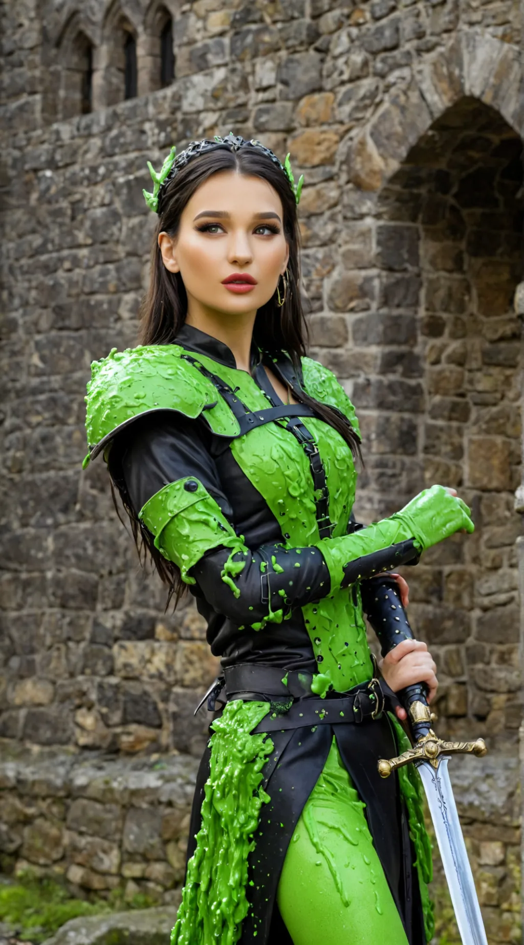 ai character: Green slime guard background