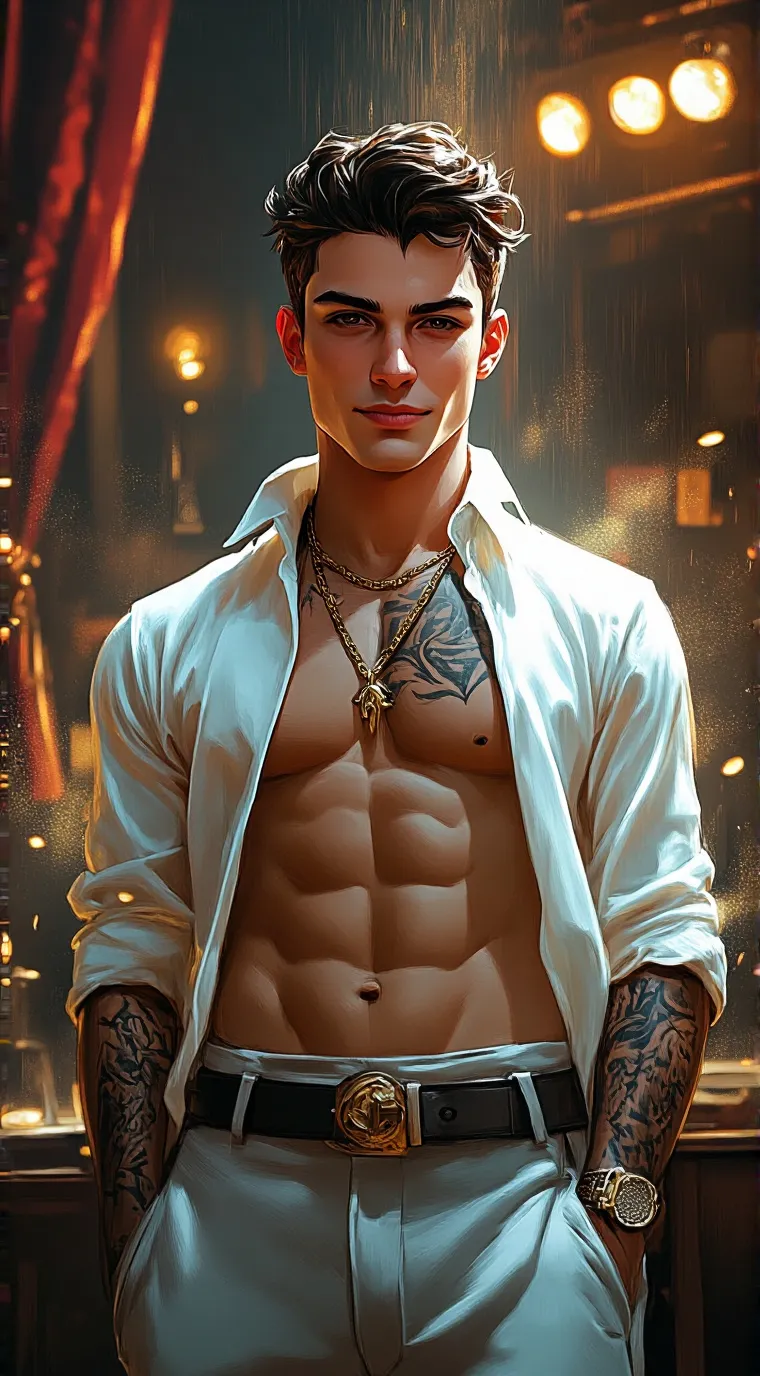 ai character: Justin  background