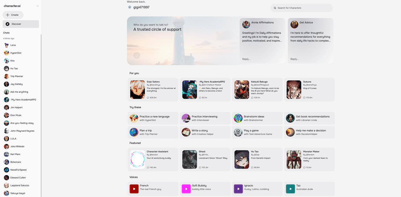 Character AI: Crafting Personalized Characters for Creative Exploration