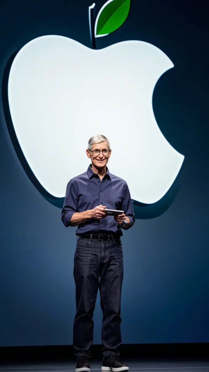 ai character: Choose an Apple device with Tim Cook background