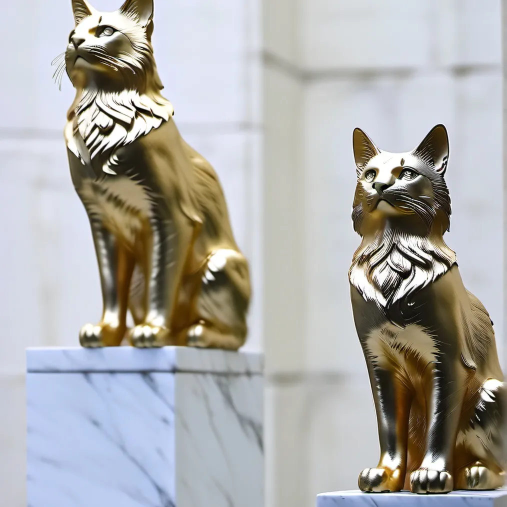 chat with ai character: Statue catty twins