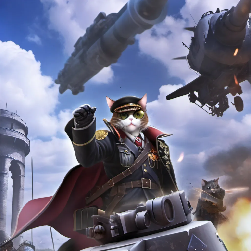 chat with ai character: Cat soldier attack