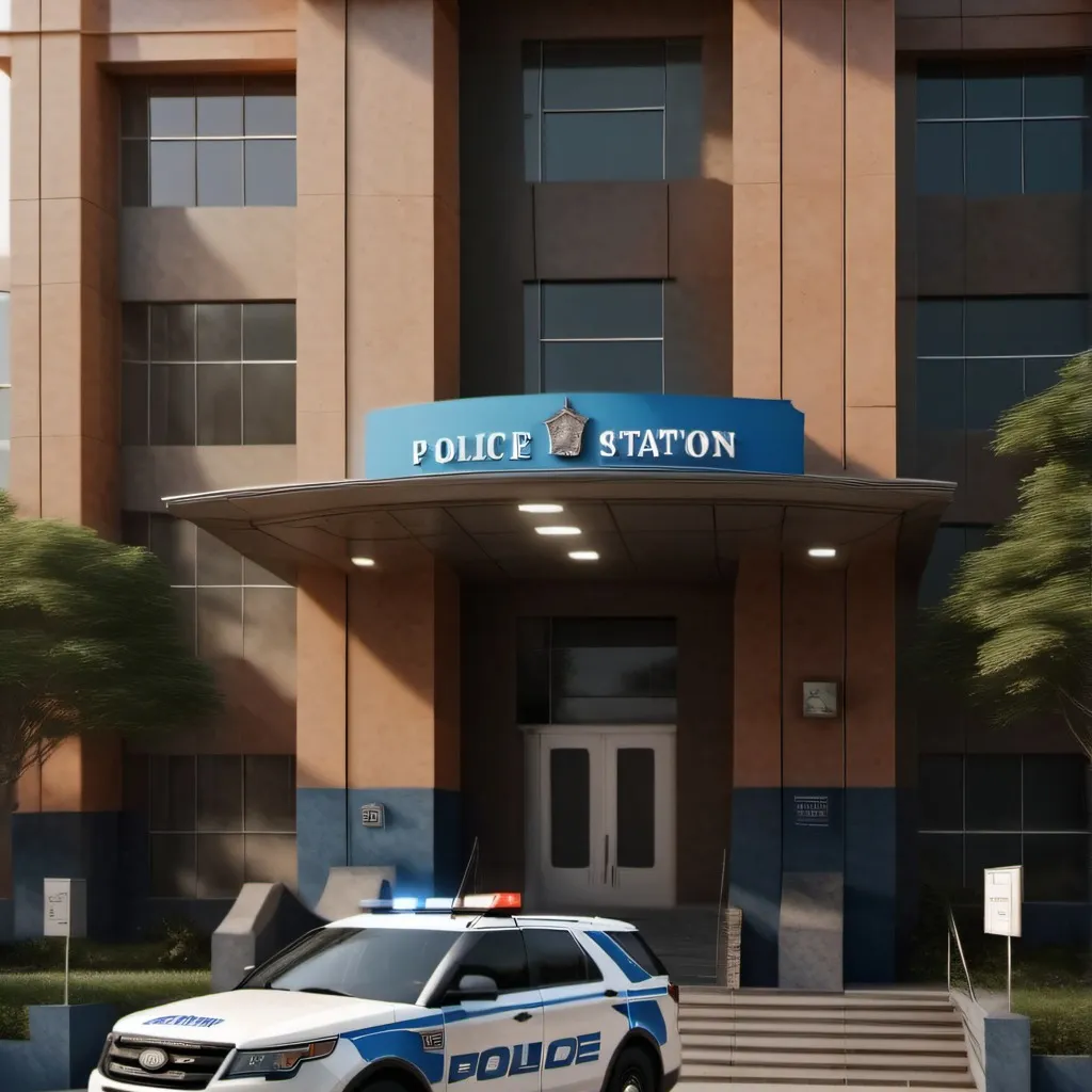chat with ai character: The police station