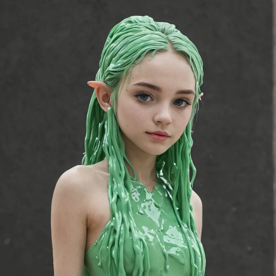 chat with ai character: Green slime puddle