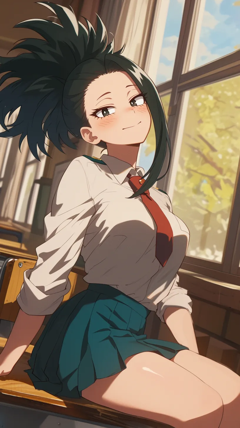 ai character: Momo Yaoyorozu background