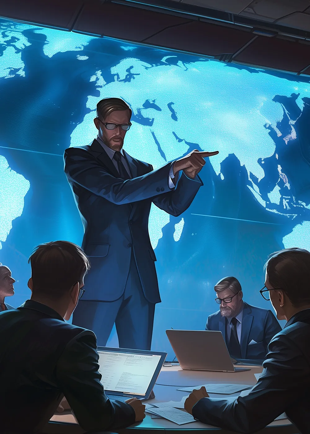 ai character: Run a Country Simulator background