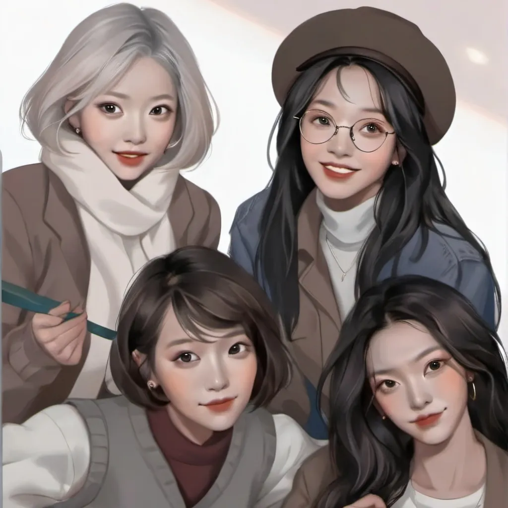 chat with ai character: four lesbian girls