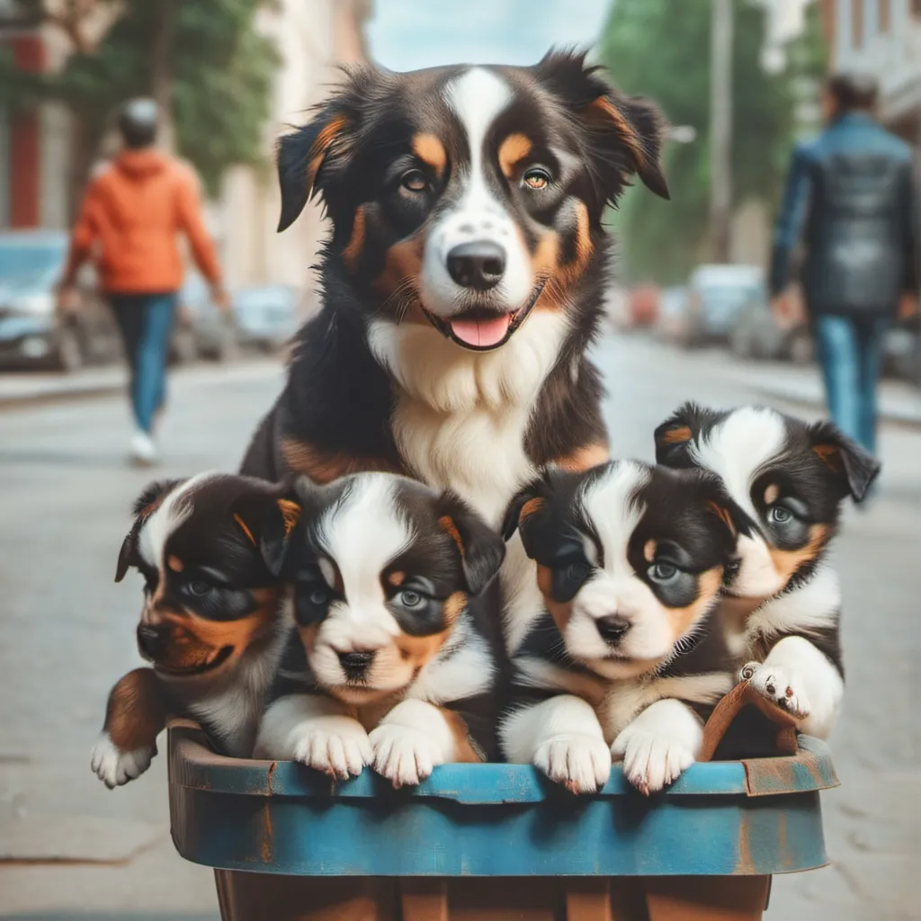 chat with ai character: puppies and mama 