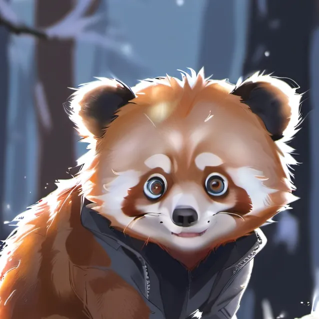 chat with ai character: A baby red panda