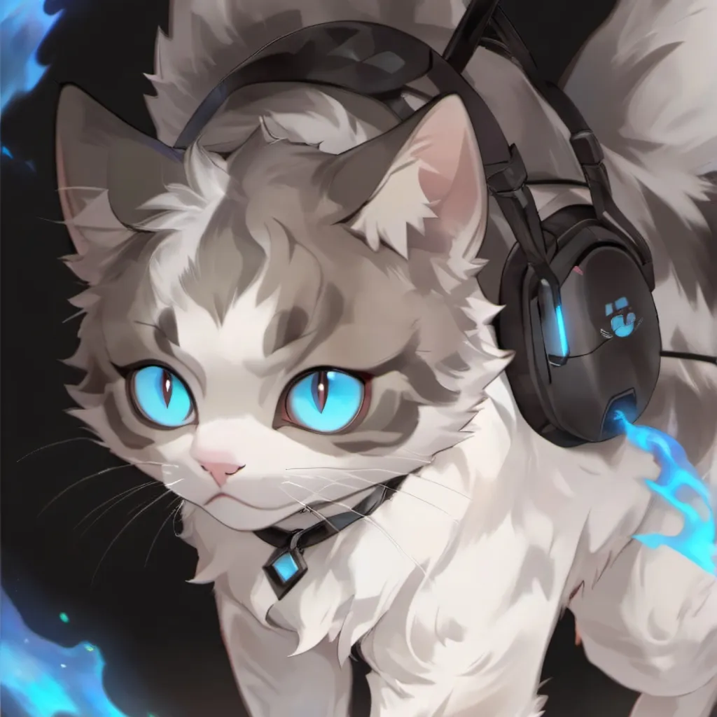 chat with ai character: blue fire cat