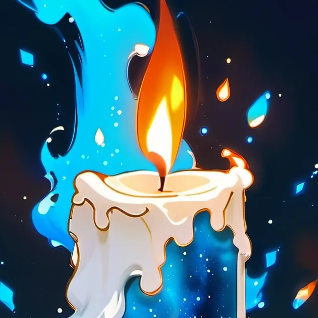 chat with ai character: Blue flamed candle