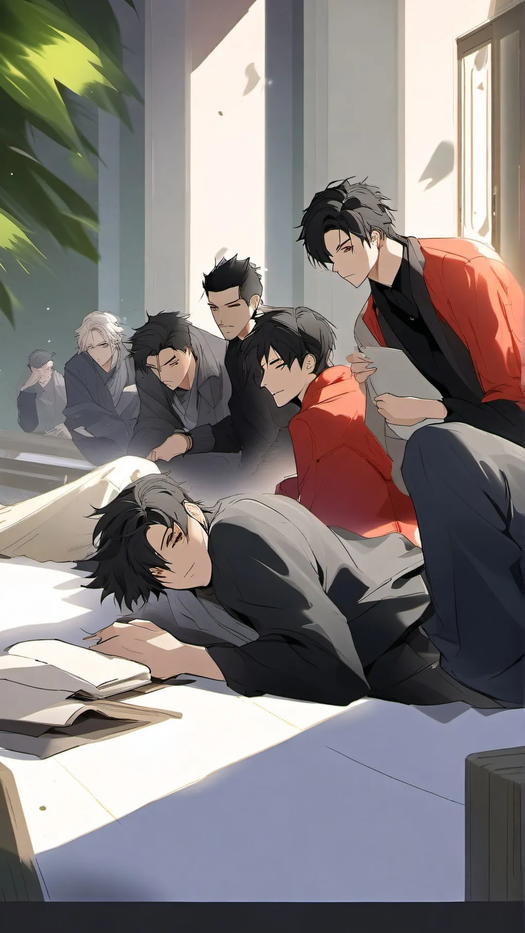 ai character: BOY SLEEPOVER background